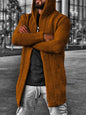 Men's hooded long sleeve knitted sweater cardigan - Hiccupzz