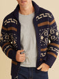 Men's casual lapel jacquard knitted jacket - Hiccupzz