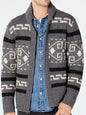 Men's casual lapel jacquard knitted jacket - Hiccupzz