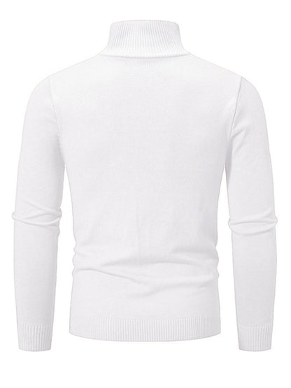 Men's casual solid color sweater half zipper pullover stand collar sweater - Hiccupzz
