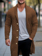 Men's mid-length knitted sweater Thick-knit twisted cardigan woolen jacket - Hiccupzz