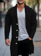 Men's mid-length knitted sweater Thick-knit twisted cardigan woolen jacket - Hiccupzz
