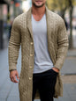 Men's mid-length knitted sweater Thick-knit twisted cardigan woolen jacket - Hiccupzz