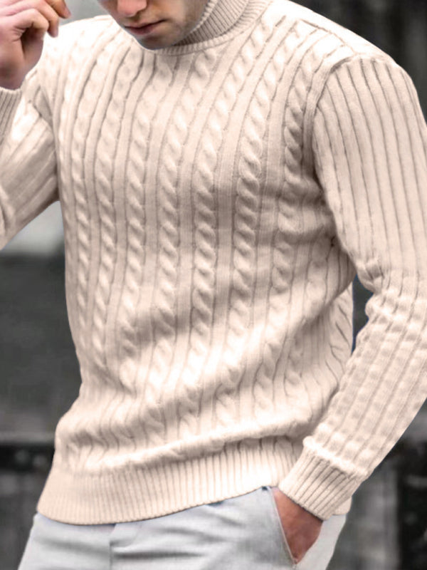 Men's turtleneck casual tight stretch sweater