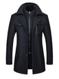 Men's wool zipper autumn and winter double collar coat - Hiccupzz