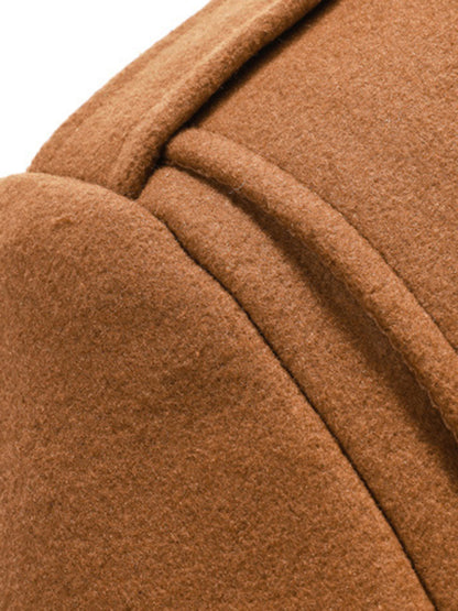 Men's wool zipper autumn and winter double collar coat - Hiccupzz