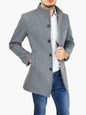 Men's slim woolen coat with stand collar - Hiccupzz