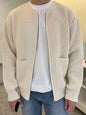 Men's solid color loose casual lazy style knitted sweater cardigan - Hiccupzz