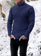 Men's Fashion Cable Knit Shawl Collar Sweater - Hiccupzz