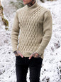 Men's Fashion Cable Knit Shawl Collar Sweater - Hiccupzz