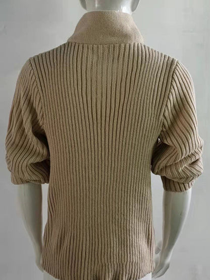Men's Fashion Cable Knit Shawl Collar Sweater - Hiccupzz