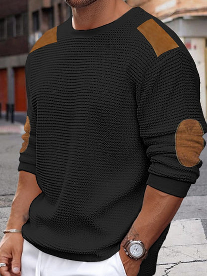 Men's Autumn-Winter Patchwork Textured Sweater - Hiccupzz