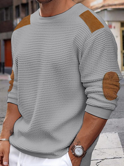Men's Autumn-Winter Patchwork Textured Sweater - Hiccupzz