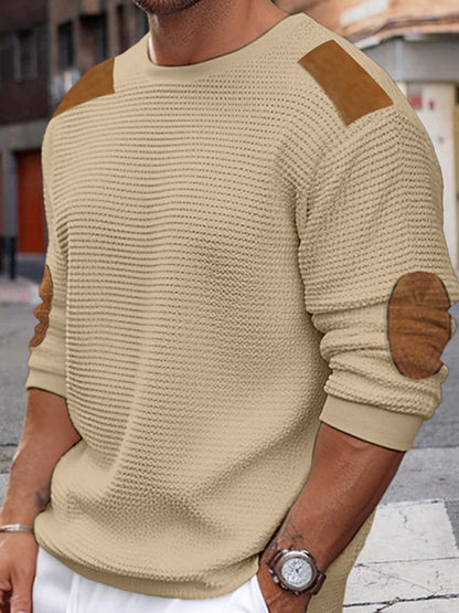 Men's Autumn-Winter Patchwork Textured Sweater - Hiccupzz