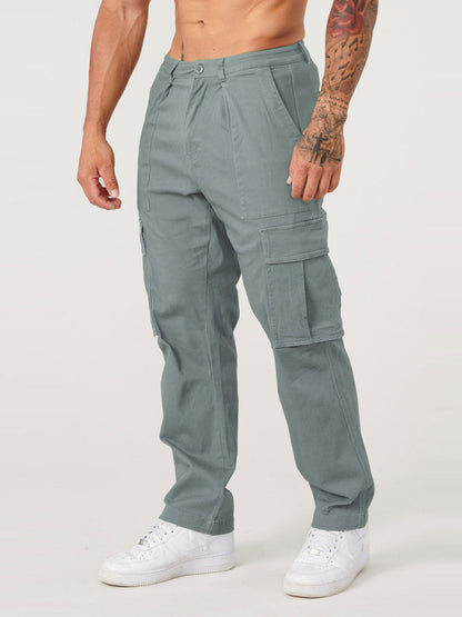 Men's spliced solid color casual sports loose overalls - Hiccupzz