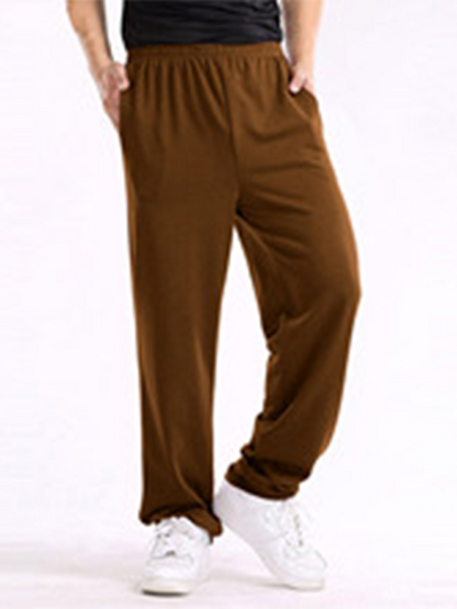New men's casual straight solid color loose trousers - Hiccupzz