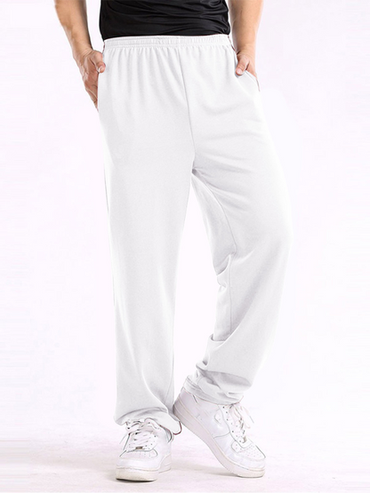 New men's casual straight solid color loose trousers - Hiccupzz
