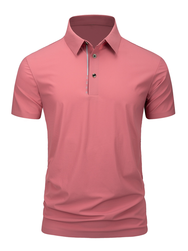 Men's short-sleeved ice silk high elastic non-marking polo shirt