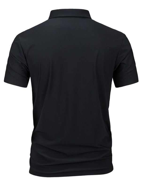 Men's short-sleeved ice silk high elastic non-marking polo shirt