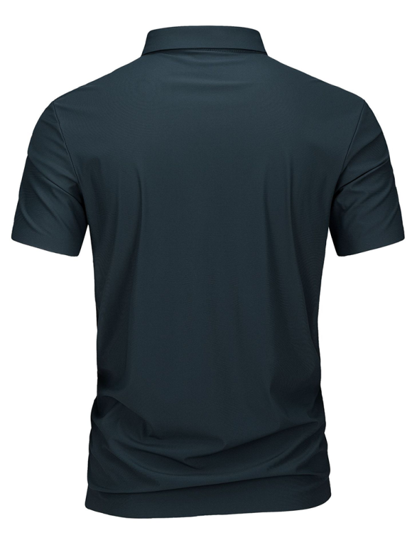 Men's short-sleeved ice silk high elastic non-marking polo shirt