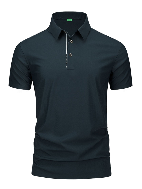 Men's short-sleeved ice silk high elastic non-marking polo shirt