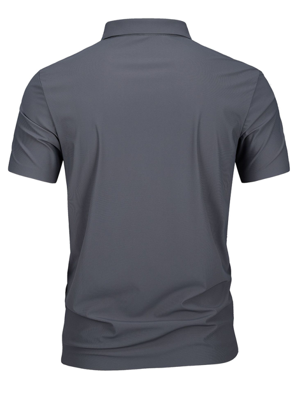 Men's short-sleeved ice silk high elastic non-marking polo shirt