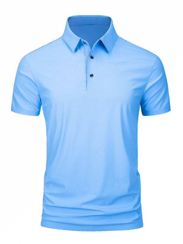 Men's short-sleeved ice silk high elastic non-marking polo shirt