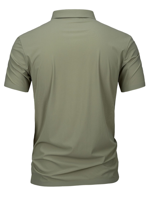 Men's short-sleeved ice silk high elastic non-marking polo shirt