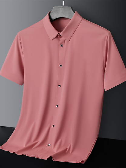 Men's light ice silk high elastic short sleeve shirt - Hiccupzz