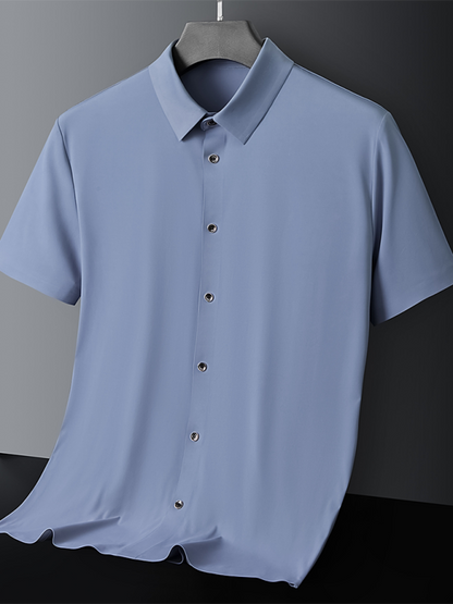 Men's light ice silk high elastic short sleeve shirt - Hiccupzz