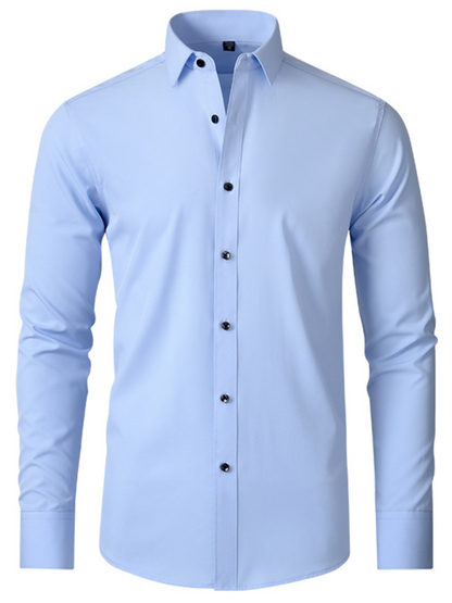Men's non-iron wrinkle-resistant long-sleeve shirt - Hiccupzz