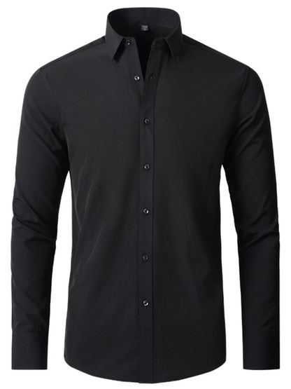 Men's non-iron wrinkle-resistant long-sleeve shirt - Hiccupzz
