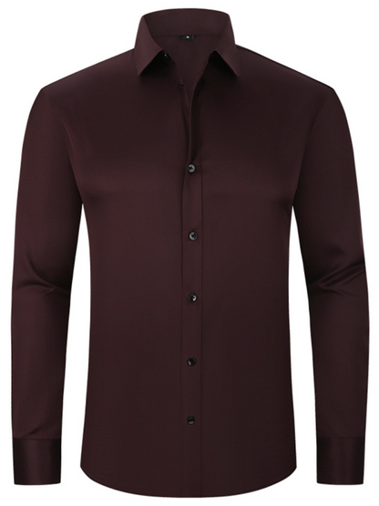 Men's non-iron wrinkle-resistant long-sleeve shirt - Hiccupzz