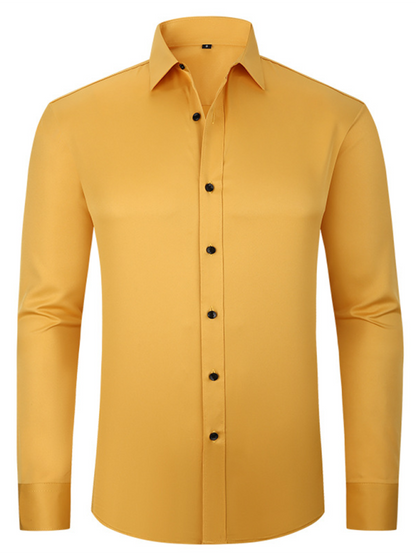 Men's non-iron wrinkle-resistant long-sleeve shirt - Hiccupzz