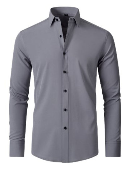 Men's non-iron wrinkle-resistant long-sleeve shirt - Hiccupzz