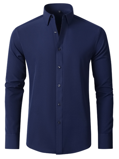 Men's non-iron wrinkle-resistant long-sleeve shirt - Hiccupzz