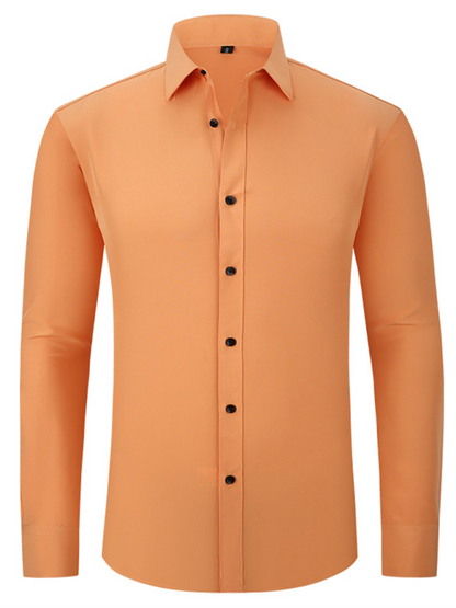 Men's non-iron wrinkle-resistant long-sleeve shirt - Hiccupzz