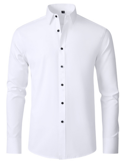Men's non-iron wrinkle-resistant long-sleeve shirt - Hiccupzz