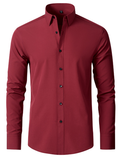 Men's non-iron wrinkle-resistant long-sleeve shirt - Hiccupzz
