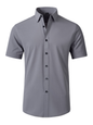 Men's non-iron wrinkle-resistant short-sleeved shirt - Hiccupzz