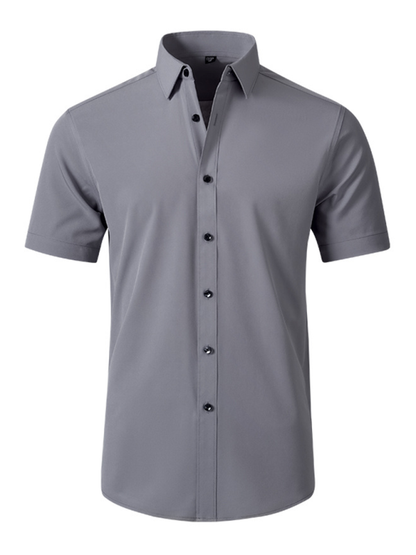 Men's non-iron wrinkle-resistant short-sleeved shirt - Hiccupzz