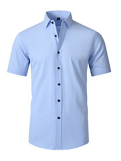 Men's non-iron wrinkle-resistant short-sleeved shirt - Hiccupzz