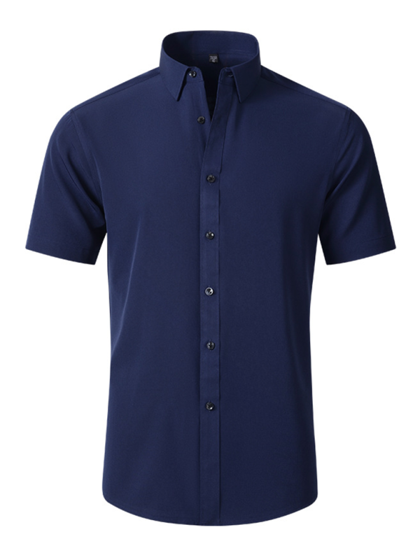 Men's non-iron wrinkle-resistant short-sleeved shirt - Hiccupzz