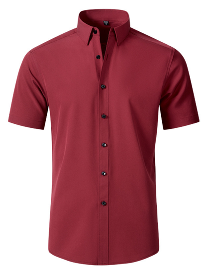 Men's non-iron wrinkle-resistant short-sleeved shirt - Hiccupzz