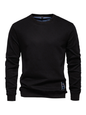 Men's Loose Solid Color Round Neck Casual Long Sleeve Sweatshirt - Hiccupzz