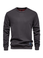 Men's Loose Solid Color Round Neck Casual Long Sleeve Sweatshirt - Hiccupzz
