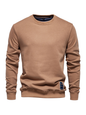 Men's Loose Solid Color Round Neck Casual Long Sleeve Sweatshirt - Hiccupzz