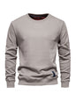 Men's Loose Solid Color Round Neck Casual Long Sleeve Sweatshirt - Hiccupzz