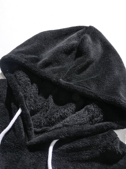 Men's casual personality fashion sweatshirt coral fleece jacket