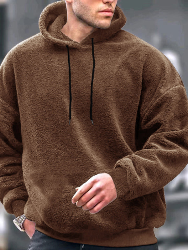 Men's casual personality fashion sweatshirt coral fleece jacket